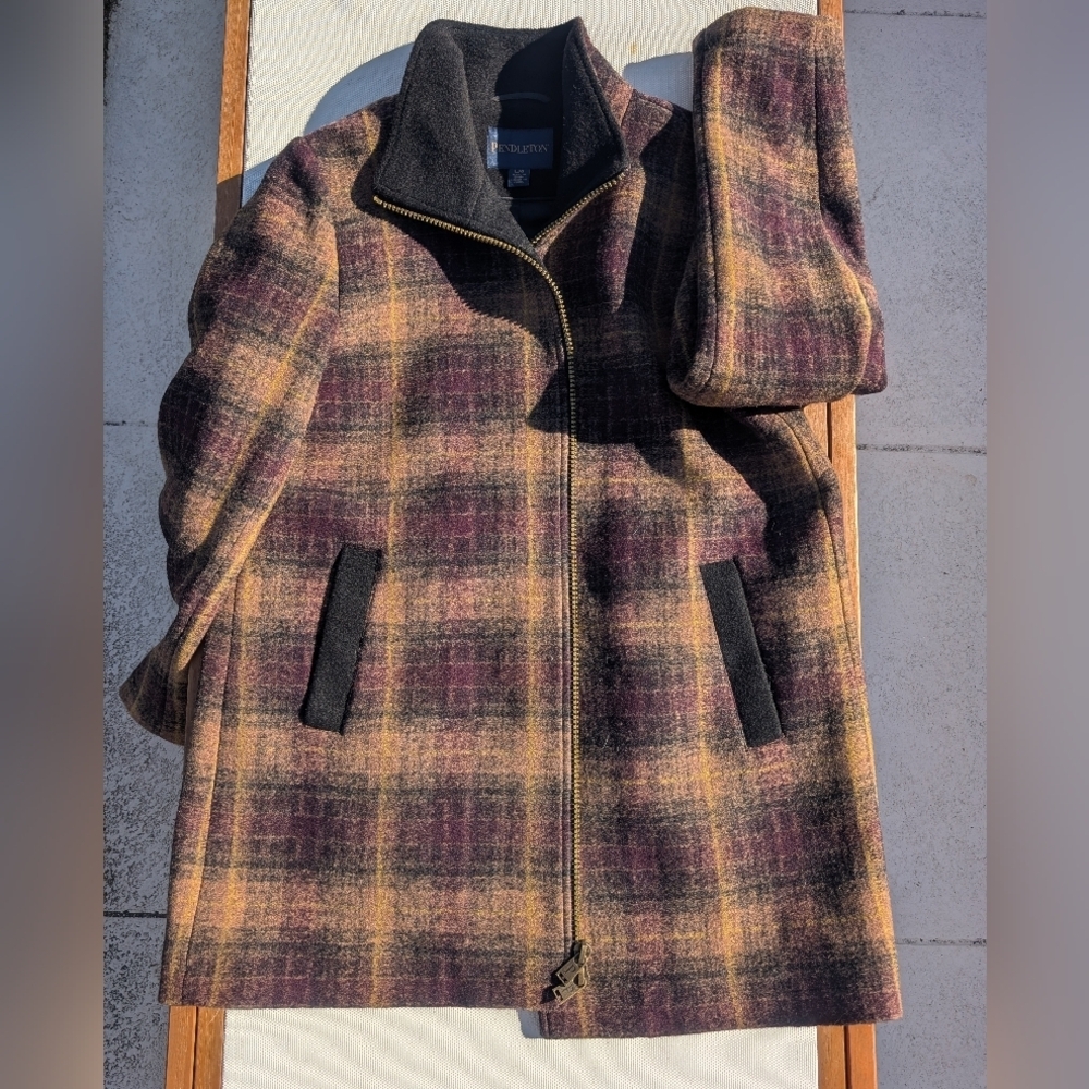 Pendleton Walker Plaid Pea Coat